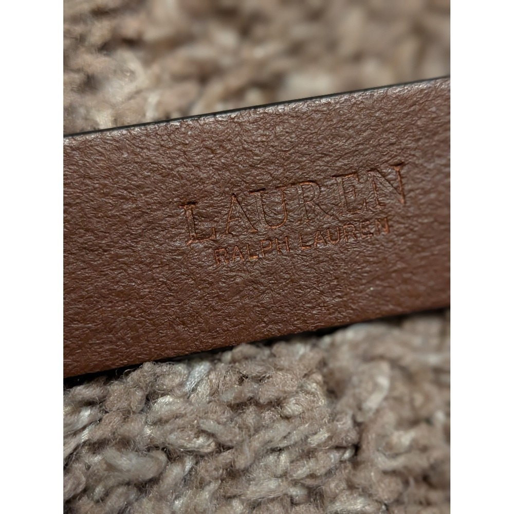 Lauren Ralph Vachetta Tri-Strap Leather Brown Equestrian Horsebit Belt Size 2X - Picture 5 of 8